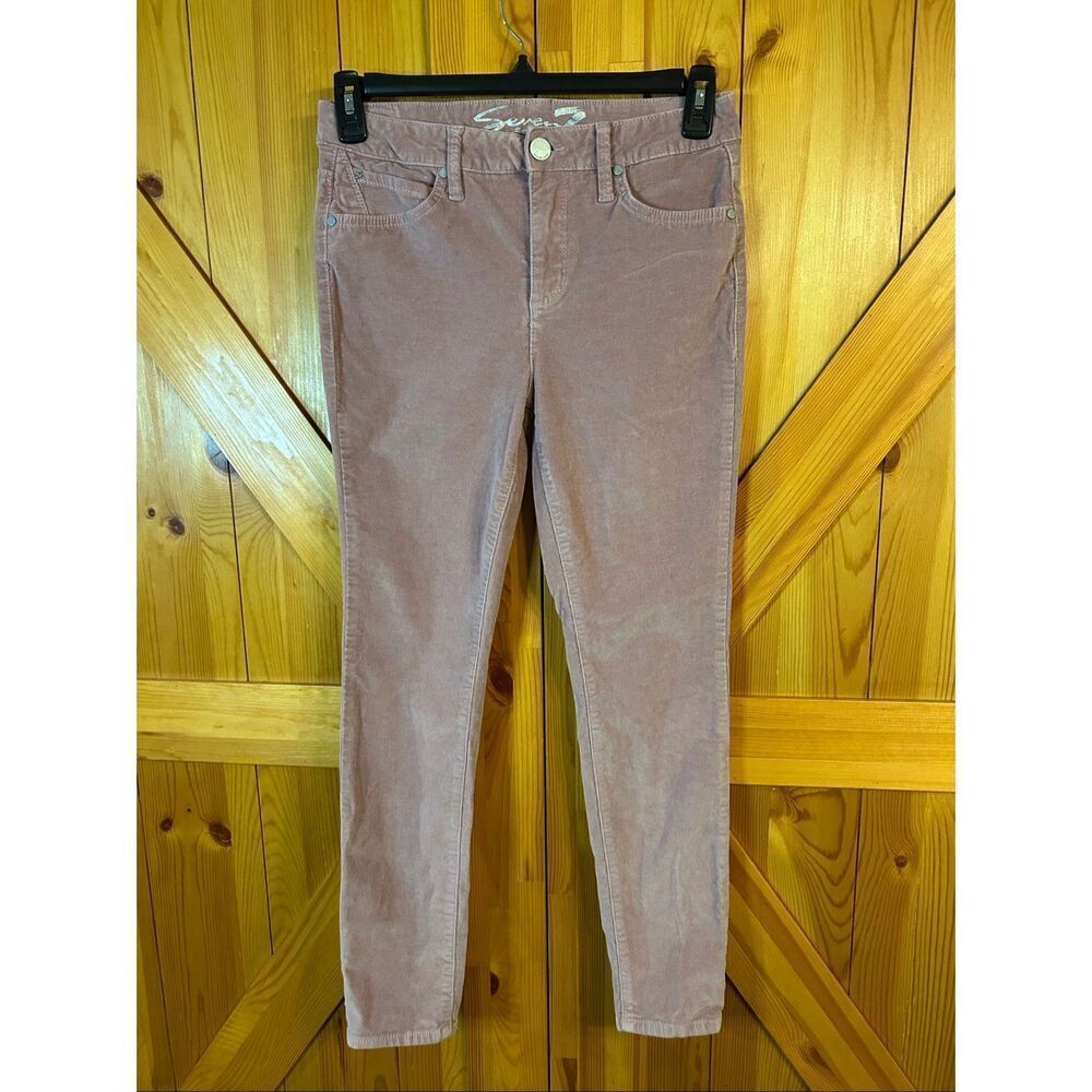 Seven7 Women’s Ultra High Rise Skinny Stretch Mauve Corduroy Jeans Size 4 (6267)